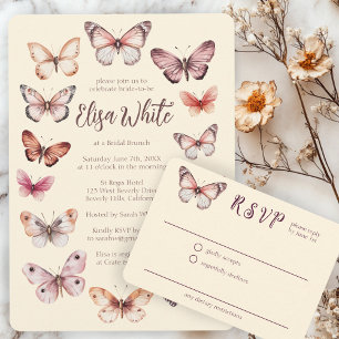 Elegant Butterflies Bridal Shower CUSTOM RSVP Enclosure Card
