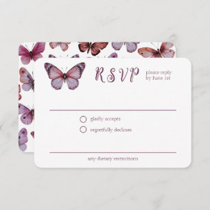 Elegant Butterflies Bridal Shower CUSTOM RSVP Enclosure Card