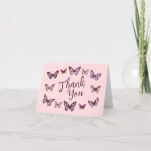 Elegant Butterflies Bridal Shower CUSTOM Thank You Card