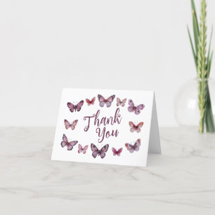 Elegant Butterflies Bridal Shower CUSTOM Thank You Card
