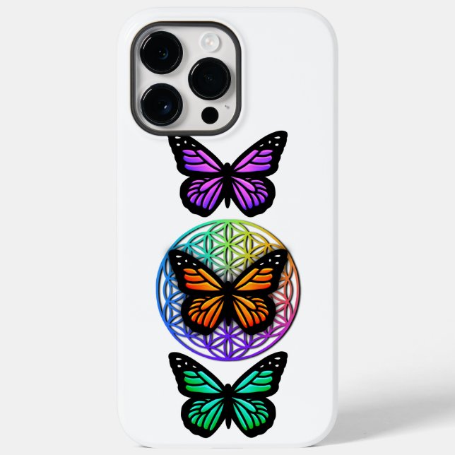 Elegant butterflies colourful flower of life  Case-Mate iPhone case (Back)