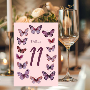 Elegant Butterflies CUSTOM Wedding Table Number