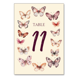Elegant Butterflies CUSTOM Wedding Table Number