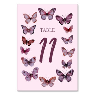 Elegant Butterflies CUSTOM Wedding Table Number