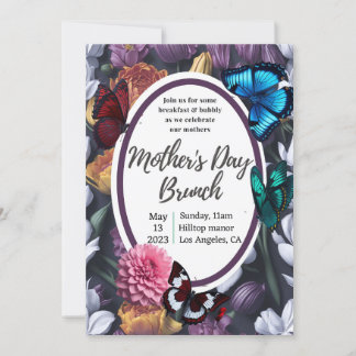 Elegant butterflies floral mother's day Invitation
