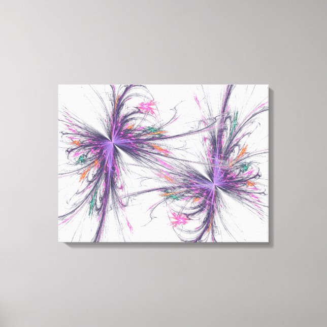 Elegant Butterflies Fractal Wrapped Canvas (Front)