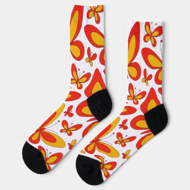 Elegant_Butterflies_in_Flight6 Socks (Left)