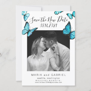 Elegant Butterflies. Photo Wedding Postponement Save The Date