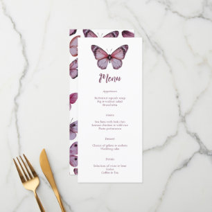 Elegant Butterflies Wedding CUSTOM Party  Menu