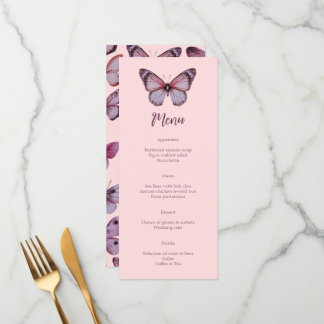 Elegant Butterflies Wedding CUSTOM Party  Menu