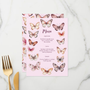 Elegant Butterflies Wedding CUSTOM Party Menu
