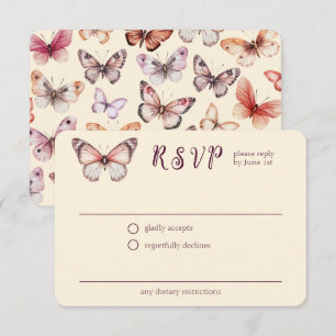 Elegant Butterflies Wedding CUSTOM RSVP Enclosure Card