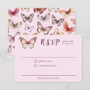 Elegant Butterflies Wedding CUSTOM RSVP Enclosure Card