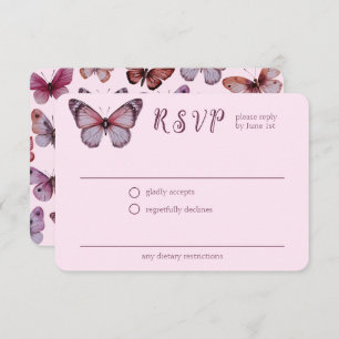 Elegant Butterflies Wedding CUSTOM RSVP Enclosure Card