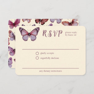Elegant Butterflies Wedding CUSTOM RSVP Enclosure Card