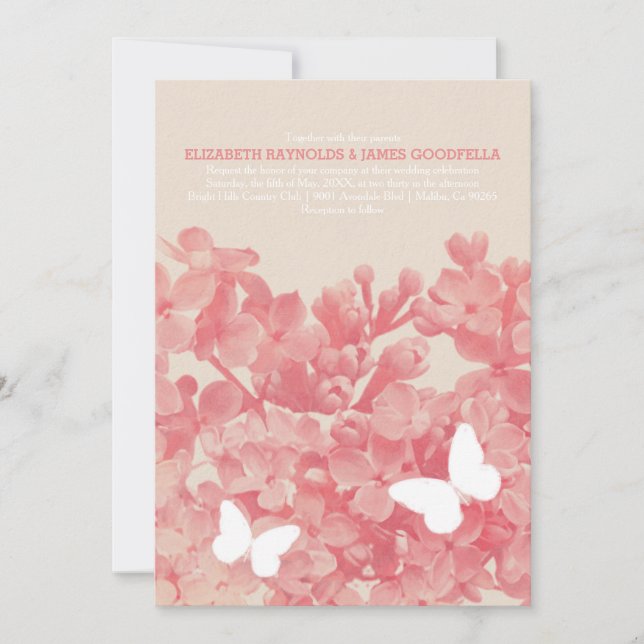 Elegant Butterflies Wedding Invitations (Front)