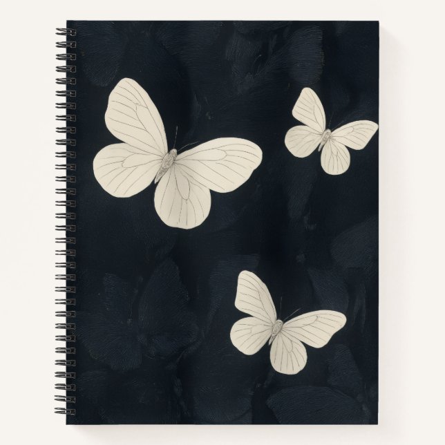 Elegant Butterflies Woven Spiral Notebook (Front)