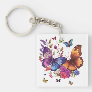Elegant Butterfly Acrylic Keychain