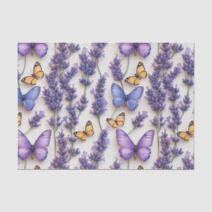 Elegant Butterfly and Lavender Design  Tissue Paper