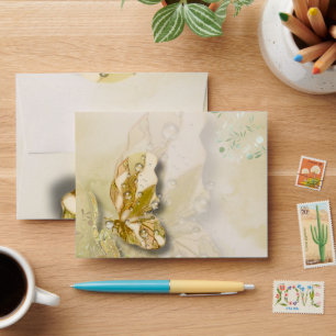 Elegant Butterfly and Pearl Fantasy Envelope