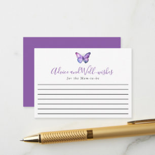 Elegant Butterfly Baby Shower Advice Well-wishes Enclosure Card
