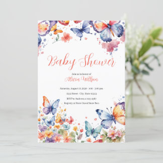 Elegant Butterfly Baby Shower  Invitation