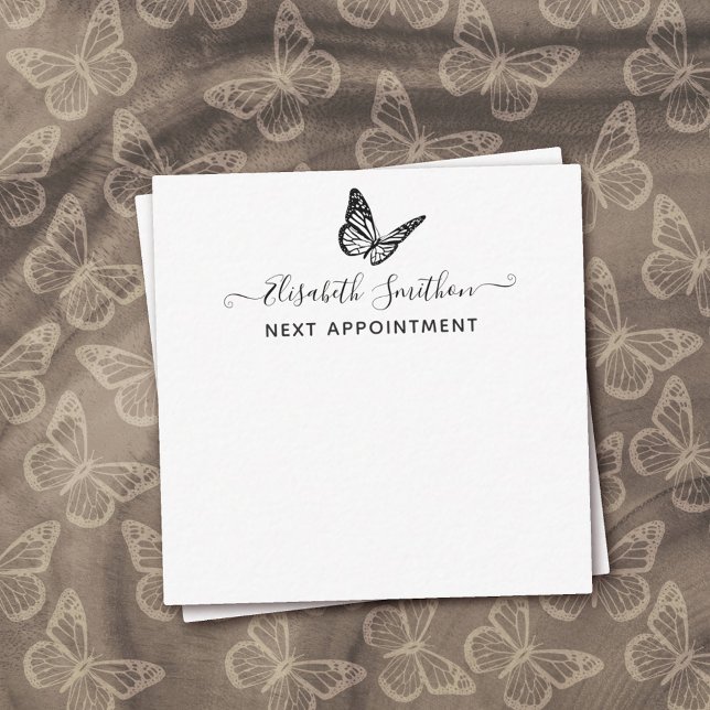 Elegant Butterfly Beautician Next Appointment Card (Creator Uploaded)