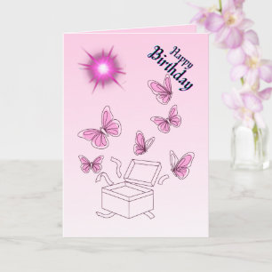 Elegant Butterfly Birthday Card   Colorful Customi