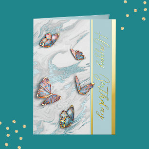 Elegant Butterfly Birthday Foil Greeting Card