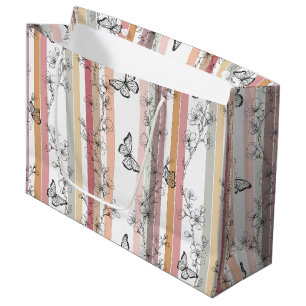 Elegant Butterfly Blossom (10) Large Gift Bag