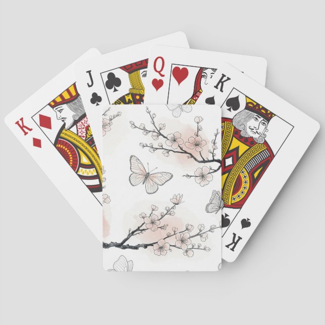 Elegant Butterfly Blossom (10) Playing Cards (Back)