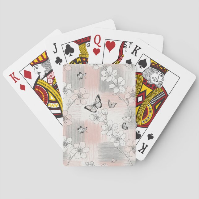 Elegant Butterfly Blossom (3) Playing Cards (Back)