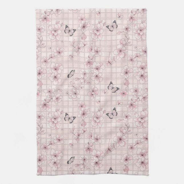 Elegant Butterfly Blossom (4) Kitchen Towel (Vertical)