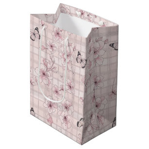 Elegant Butterfly Blossom (4) Medium Gift Bag