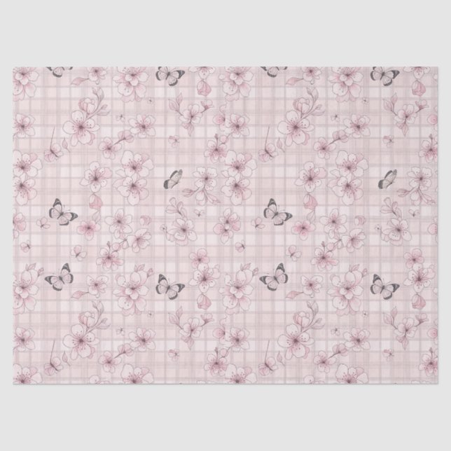 Elegant Butterfly Blossom (4) Tissue Paper (Front)