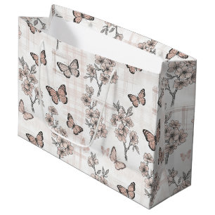 Elegant Butterfly Blossom (6) Large Gift Bag