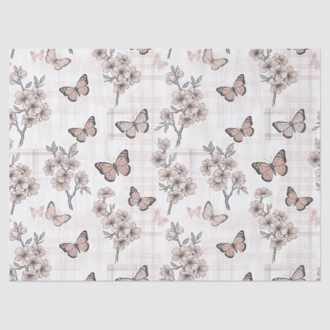 Elegant Butterfly Blossom (6) Tissue Paper (Front)