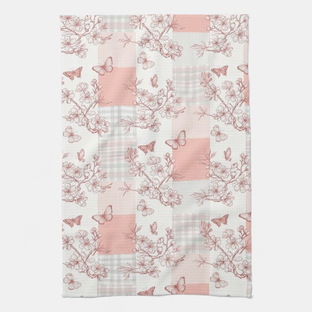 Elegant Butterfly Blossom (7) Kitchen Towel (Vertical)