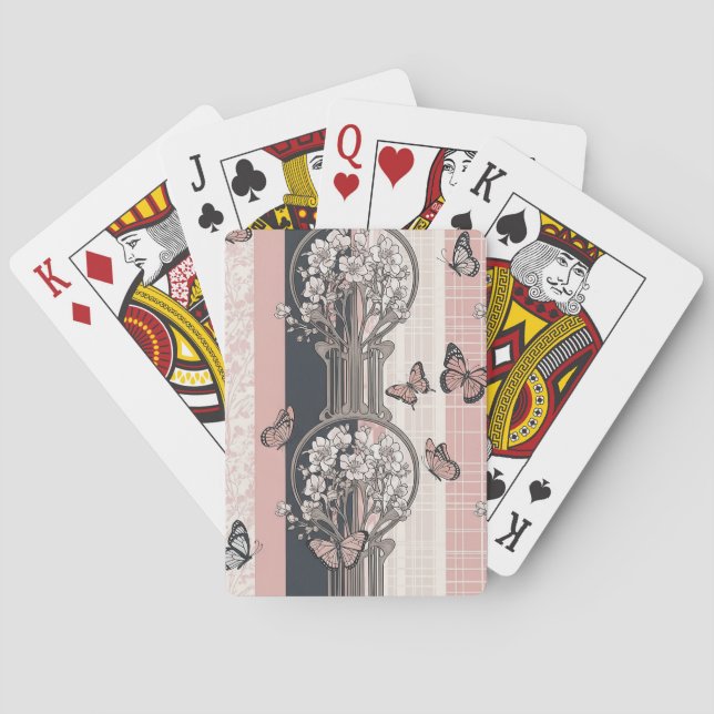 Elegant Butterfly Blossom (8) Playing Cards (Back)