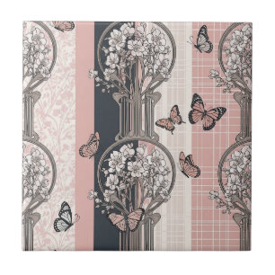 Elegant Butterfly Blossom (8) Tile