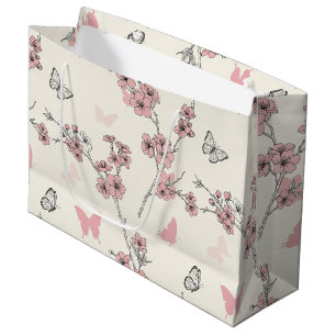 Elegant Butterfly Blossom (9) Large Gift Bag