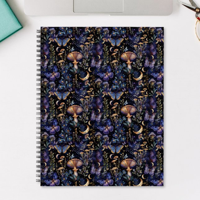 Elegant Butterfly Botanical Night Pattern Notebook (Creator Uploaded)
