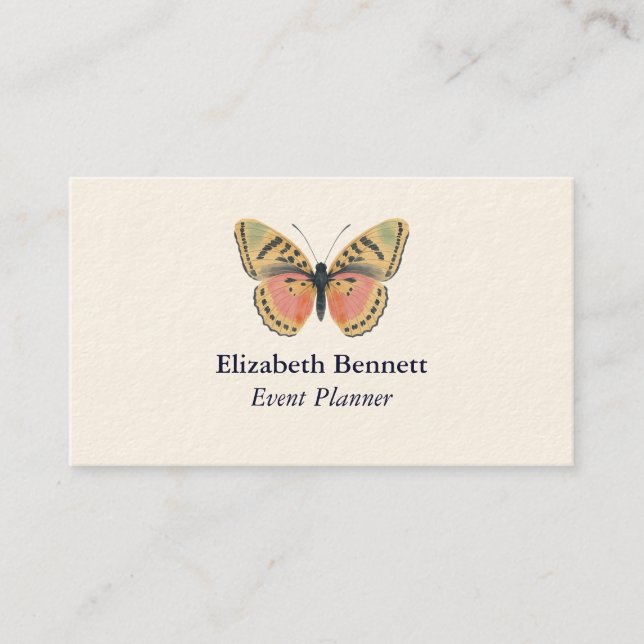 Elegant Butterfly Business Card – Customizable  (Front)