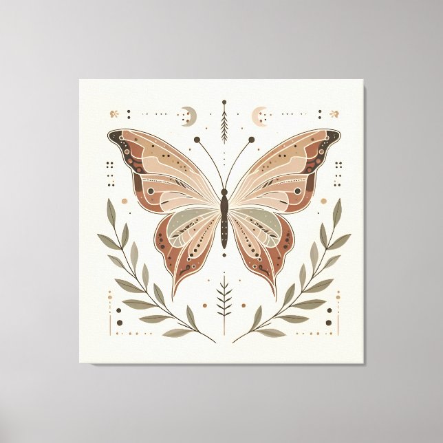 Elegant Butterfly Canvas Wall Art (Front)
