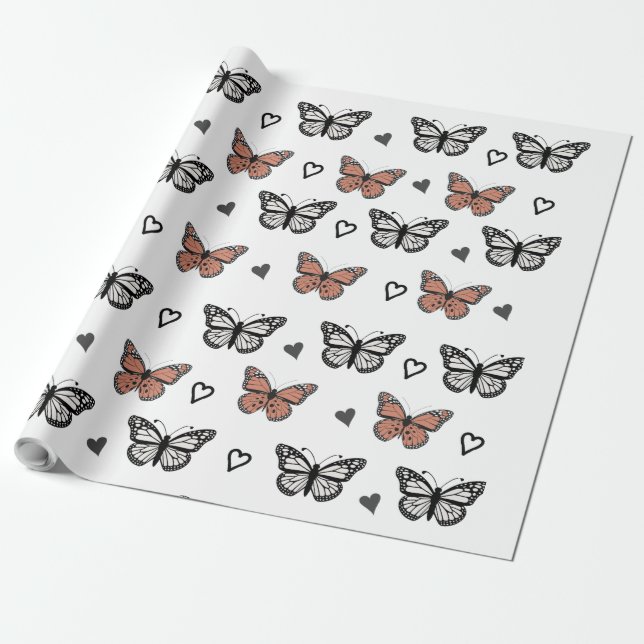 Elegant Butterfly Designs, Transfor wrapping Paper (Unrolled)