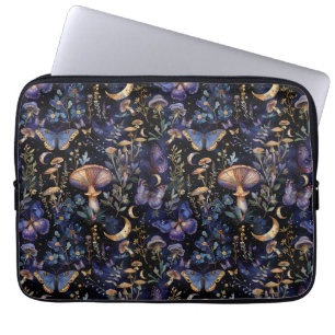 Elegant Butterfly Floral Moons Pattern Laptop Sleeve