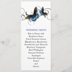 Elegant Butterfly Floral Swirls Wedding Menu