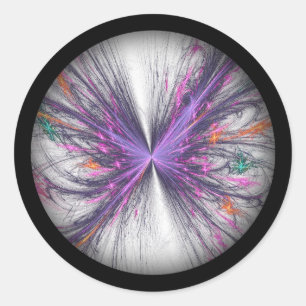 Elegant Butterfly Fractal Classic Round Sticker