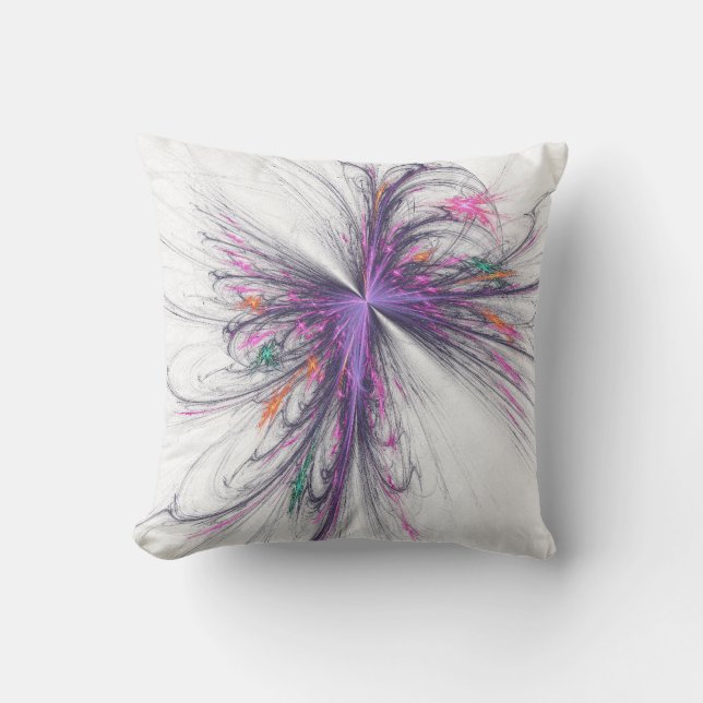 Elegant Butterfly Fractal Mojo Pillow (Front)