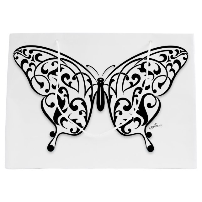 Elegant Butterfly Gift Bag Design by Eksi (Front)